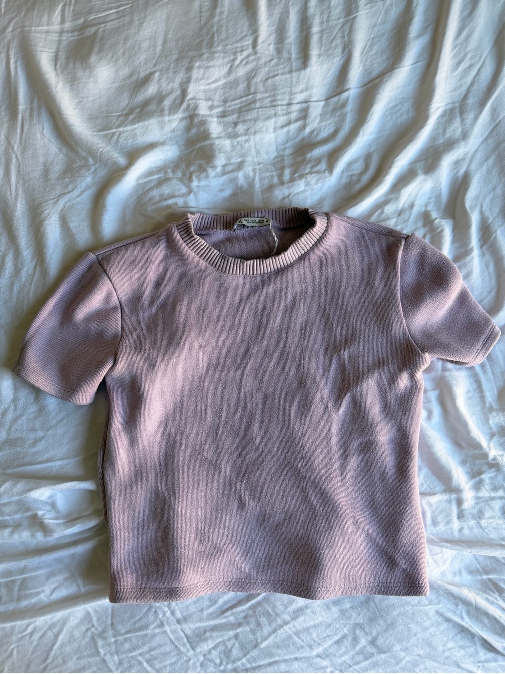 Zara Light Putple Short Sleeve Knit Top